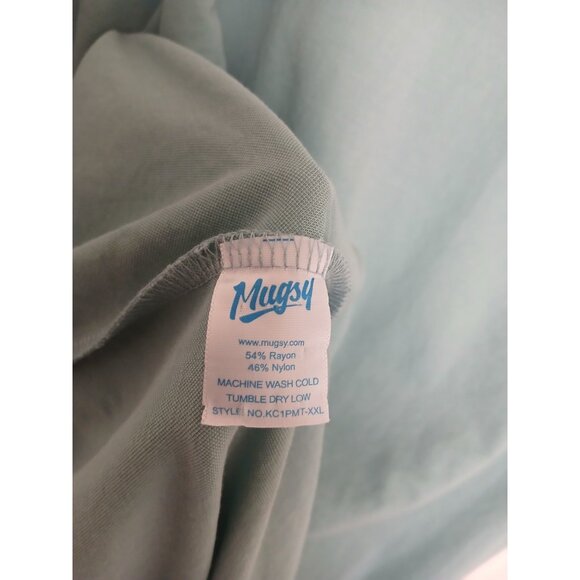 Mugsy Polo Golf Shirt Mens XXL Mint Green Short Sleeve Nylon Rayon - Picture 9 of 11